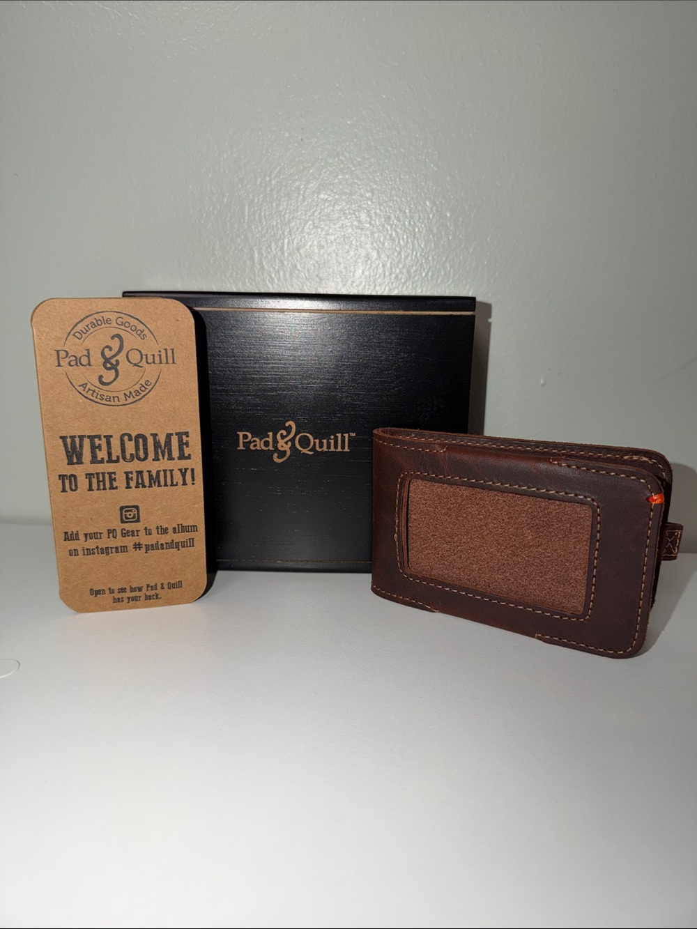 Pad & Quill Brown Slim Leather Zip Card & Key Holder